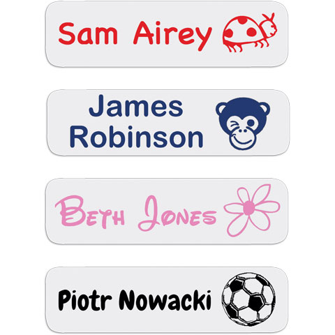 Details about   25 Personalised Iron On In Name Labels with Motif Tapes Back To School