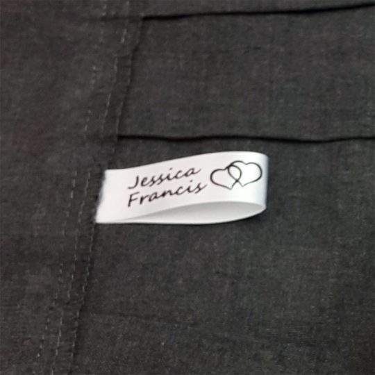 Sew-in label in skirt