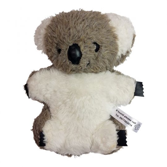 Sew-in label on teddy