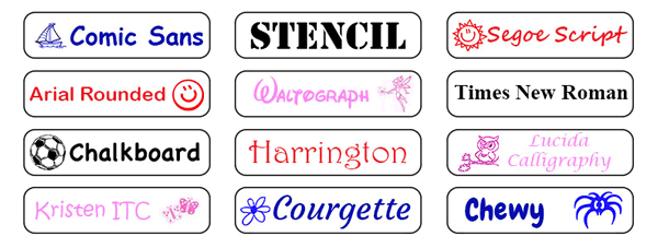 Details about   25 Personalised Iron On In Name Labels with Motif Tapes Back To School